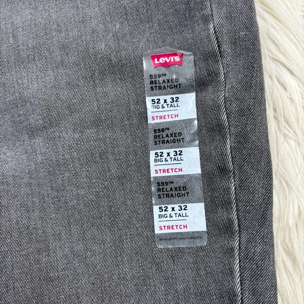 NWT Levi's‎ Men's 52 x 32 Gray Wash 559 Relaxed Straight Leg Jeans